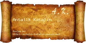 Antalik Katalin névjegykártya